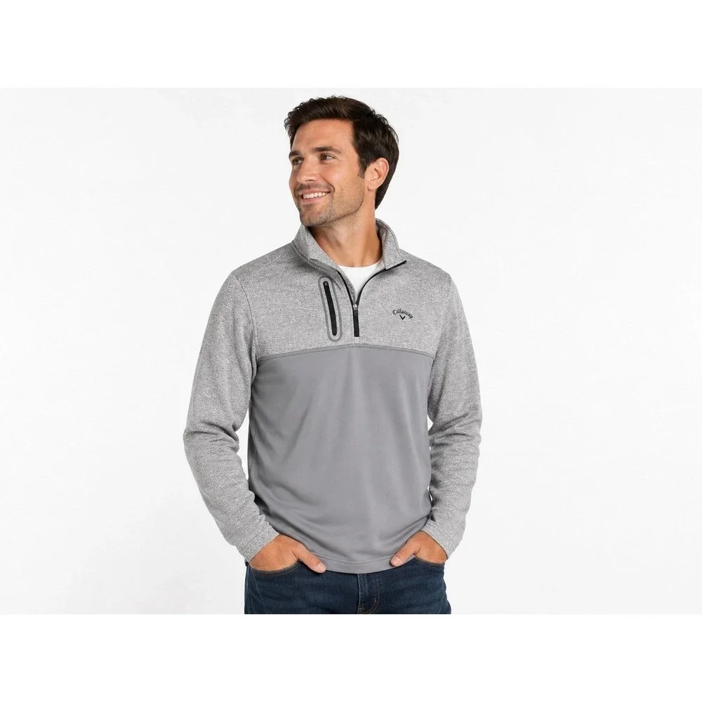 Callaway 1/4 Zip Pullover Jacket Gray Golf Performance Fleece Men's Large‎